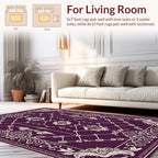 Regal Plum Floral Lattice Design Rug