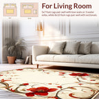 Red Floral Vine Elegant Border Rug