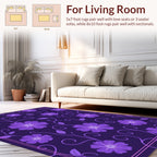 Purple Floral Vine Pattern Rug