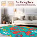Whimsical Alphabet Tentacle Motif Rug