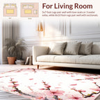 Pink Blossom Branches And Falling Petals Rug