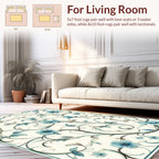 Elegant Blue Floral Vine Pattern Rug