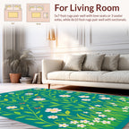 Whimsical Floral Butterfly Garden Design Rug
