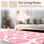 Pink Yellow Abstract Organic Shapes Rug