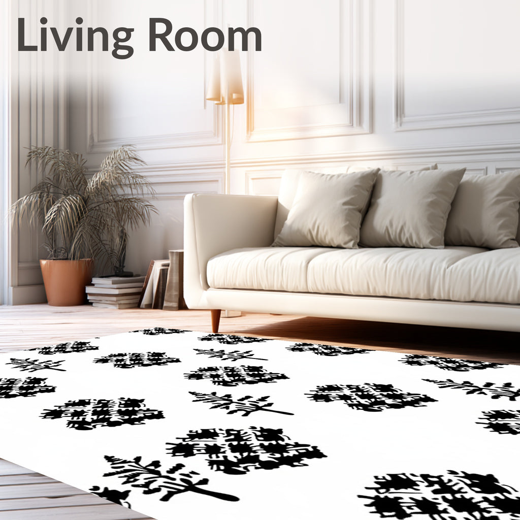 Black Pine Grove Minimalist Rug