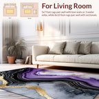 Purple Black Gold Agate Style Rug