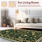Ornate Floral Gold Vine Pattern Rug