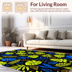 Vibrant Tropical Leaf Pattern Rug