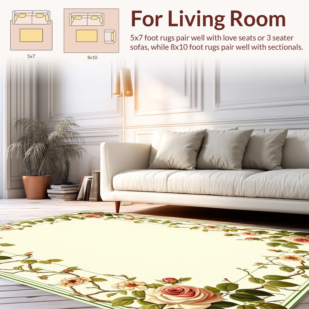 Vintage Floral Vine Pattern Rug