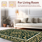 Elegant Floral And Leaf Pattern Rug