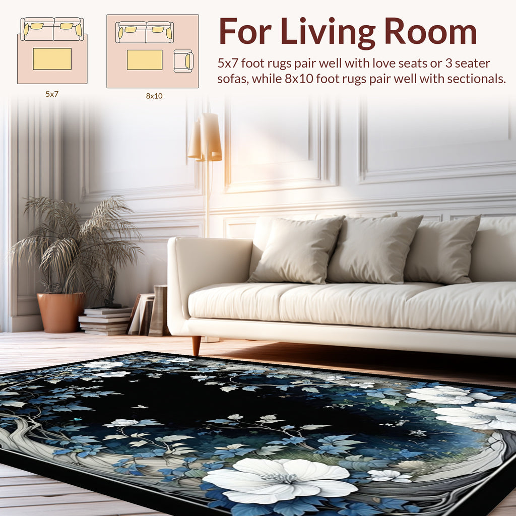 Whimsical Floral Woodland Charm Rug