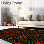 Botanical Red Berry Branch Rug