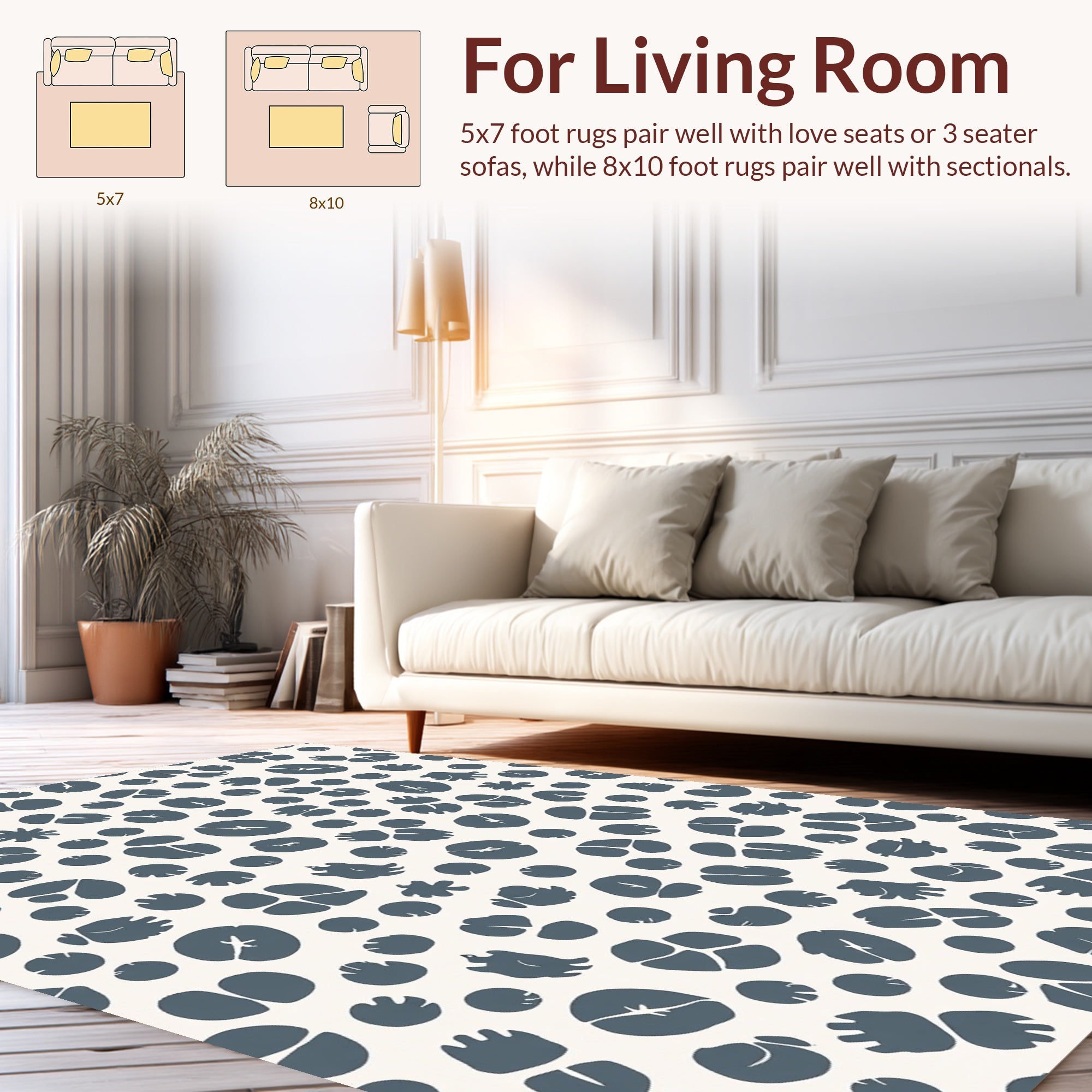 Abstract Botanical Cell Pattern Rug