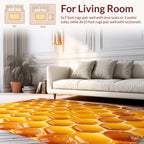 Golden Honeycomb Hexagonal Pattern Rug
