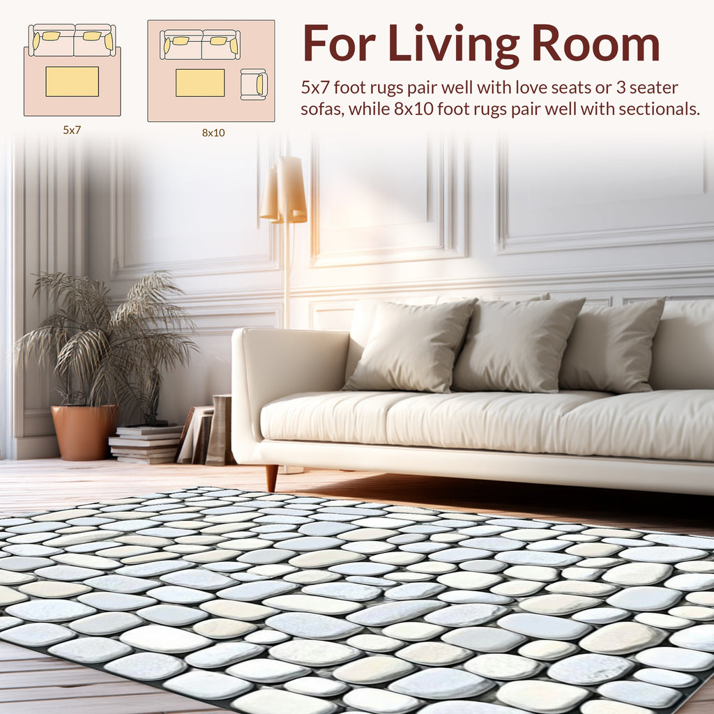 Natural Pebble Texture Pattern Rug