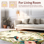 Vintage Birds Blossoms Pattern Rug