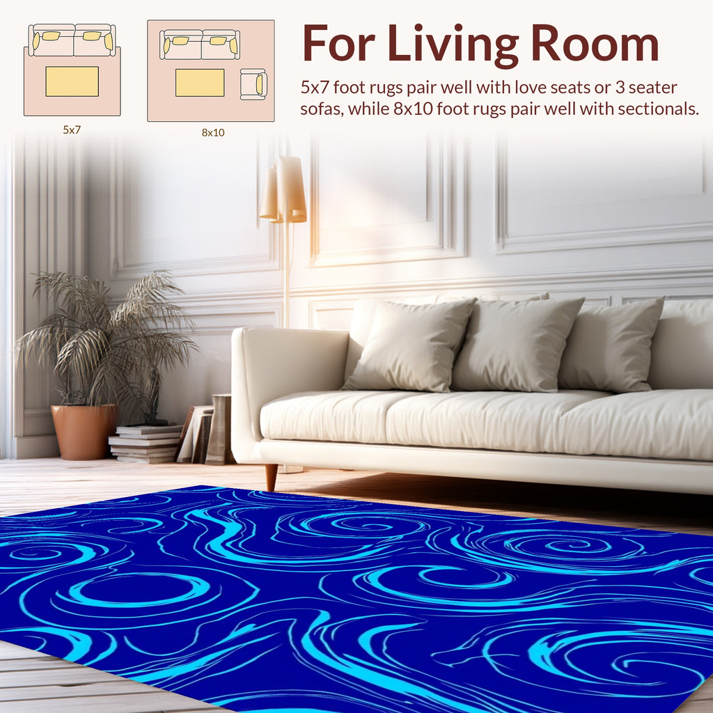 Abstract Swirl Wave Design Rug