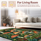 Enchanting Forest Mushroom Pattern Rug
