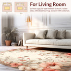 Elegant Floral Scroll Soft Peach Rug