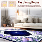 Elegant Starry Night Floral Frame Rug
