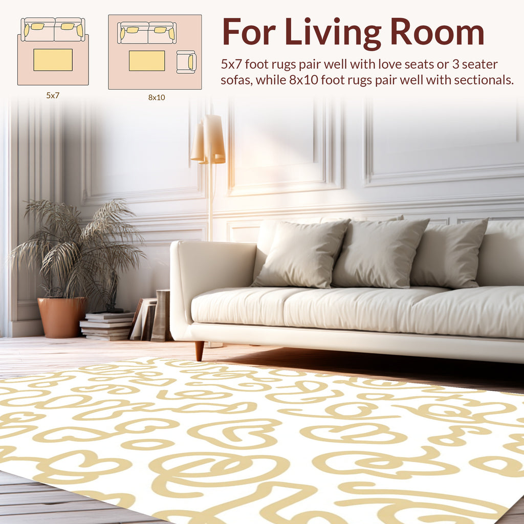 Abstract Scribble Pattern Accent Rug