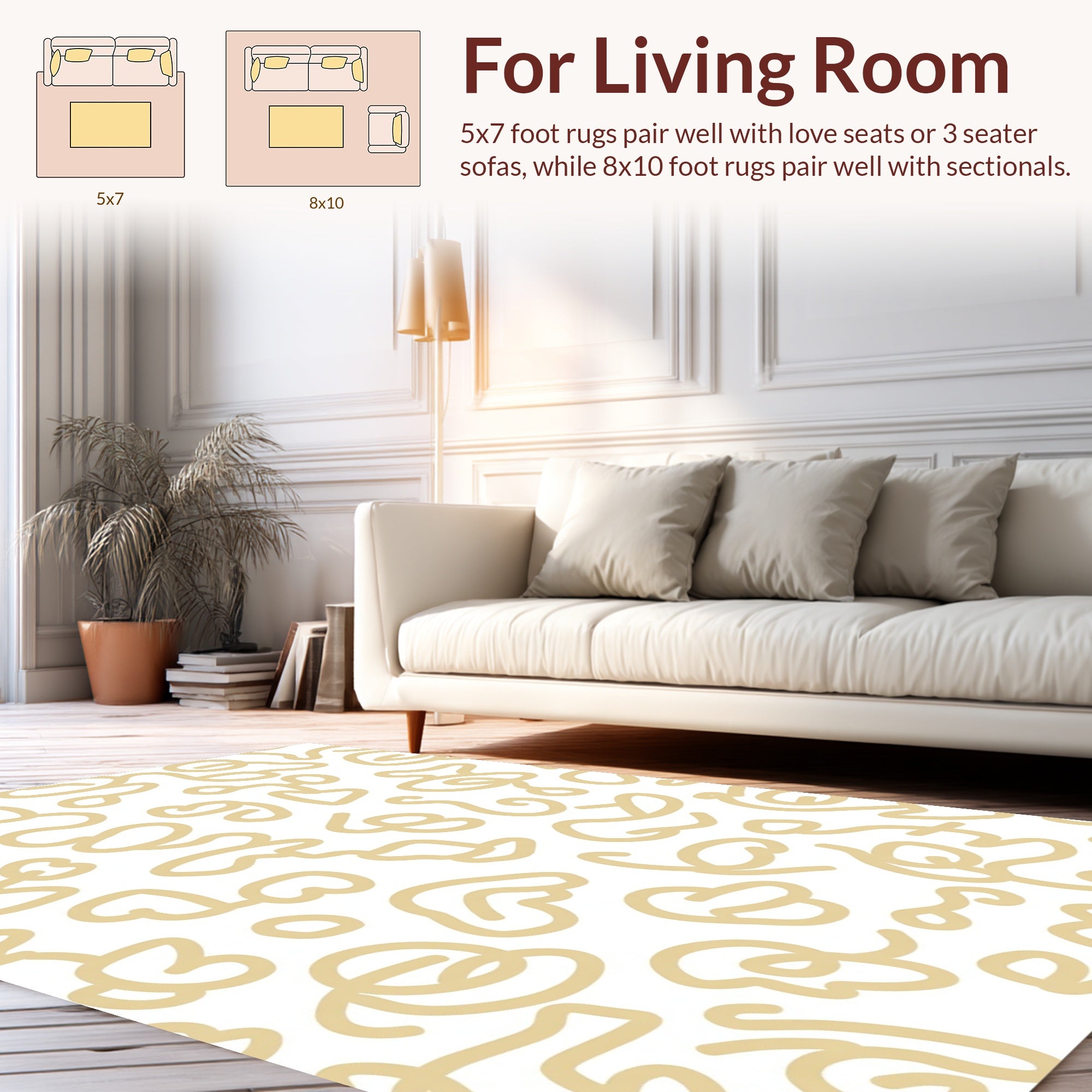 Abstract Scribble Pattern Accent Rug