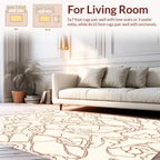 Abstract Swirl Cream Rust Design Rug