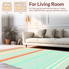 Cool Tones Coral Stripes Pattern Rug