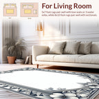 Elegant Art Deco Floral Border Design Rug