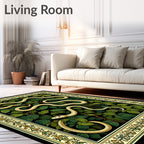 Serpentine Greenery Abstract Art Rug