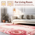 Delicate Pink Floral Petal Arrangement Rug