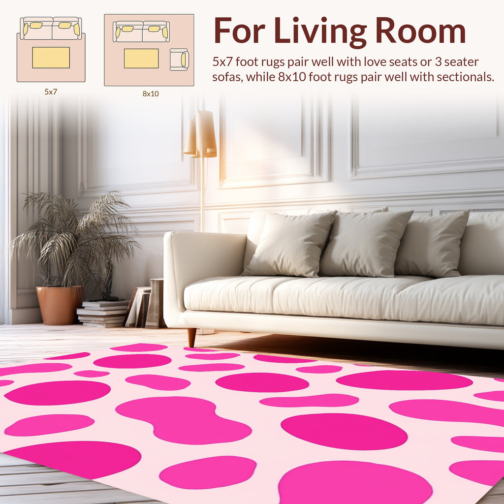 Bright Pink Blob Pattern Rug