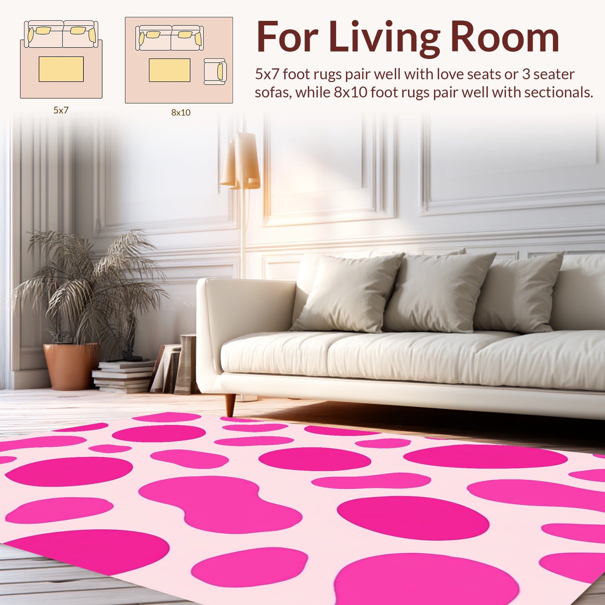 Bright Pink Blob Pattern Rug