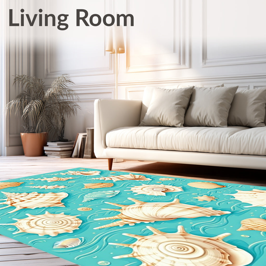 Ocean Shells Pattern Design Rug