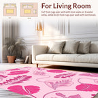 Pink Floral Vector Artwork Rug
