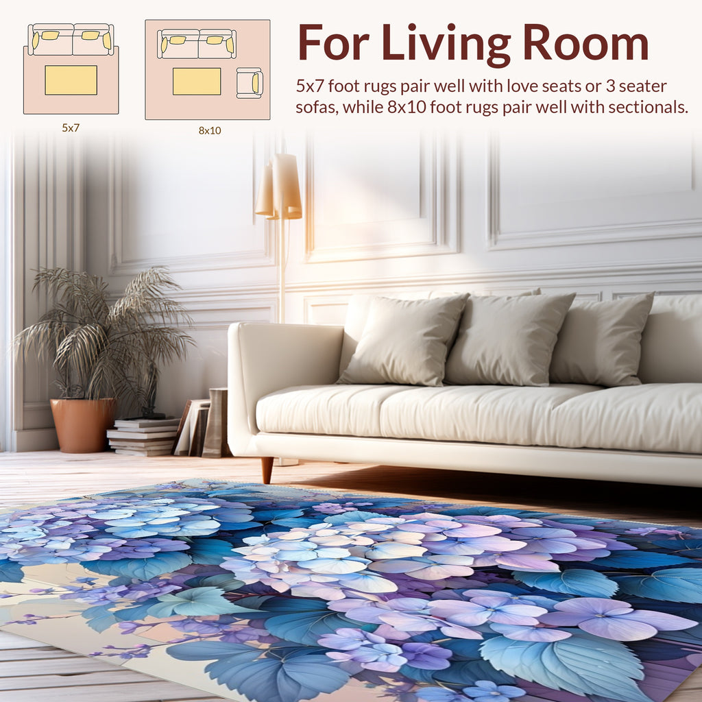 Pastel Hydrangea Bloom Pattern Rug