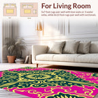 Ornate Floral Pattern With Pink Accents Rug