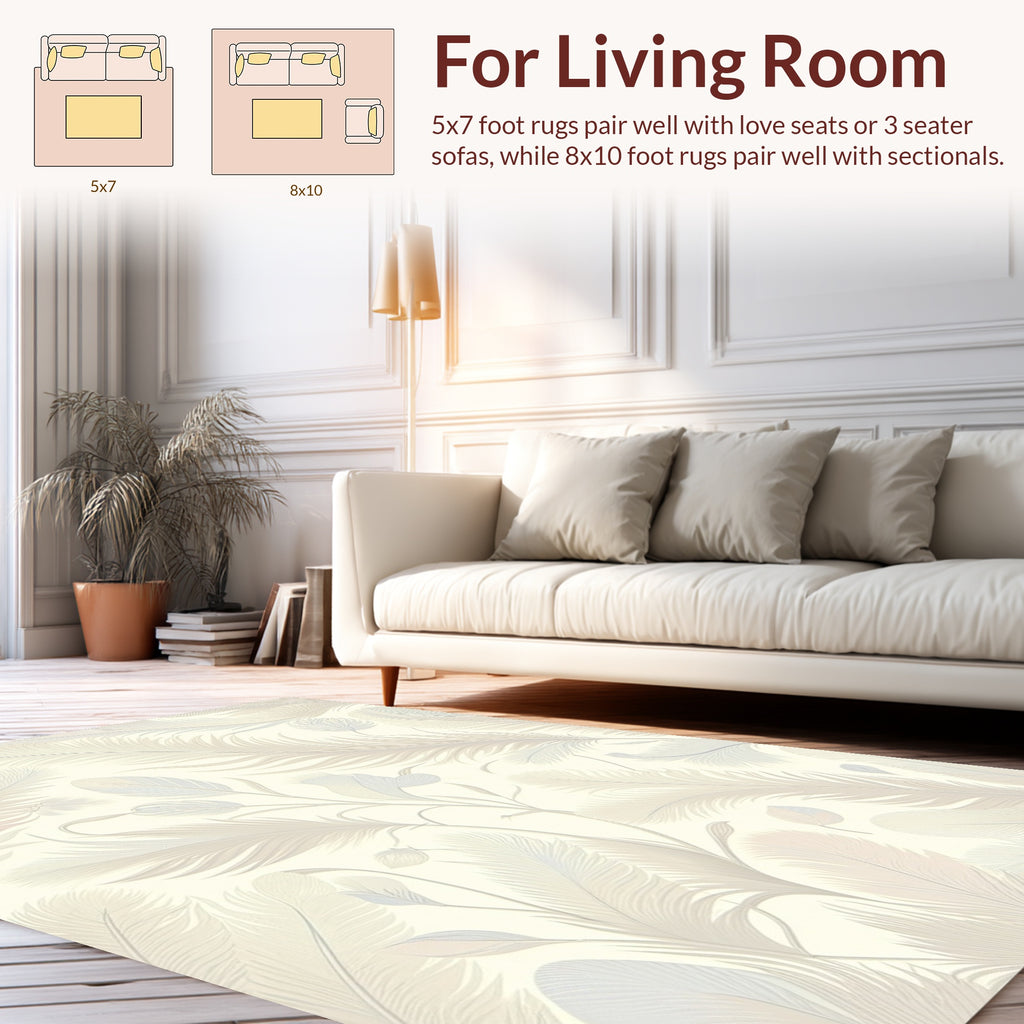 Feather Pattern Gentle Hues Rug