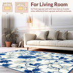 Blue Floral Vines Pattern Rug