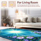 Radiant Floral Burst Blue Rug