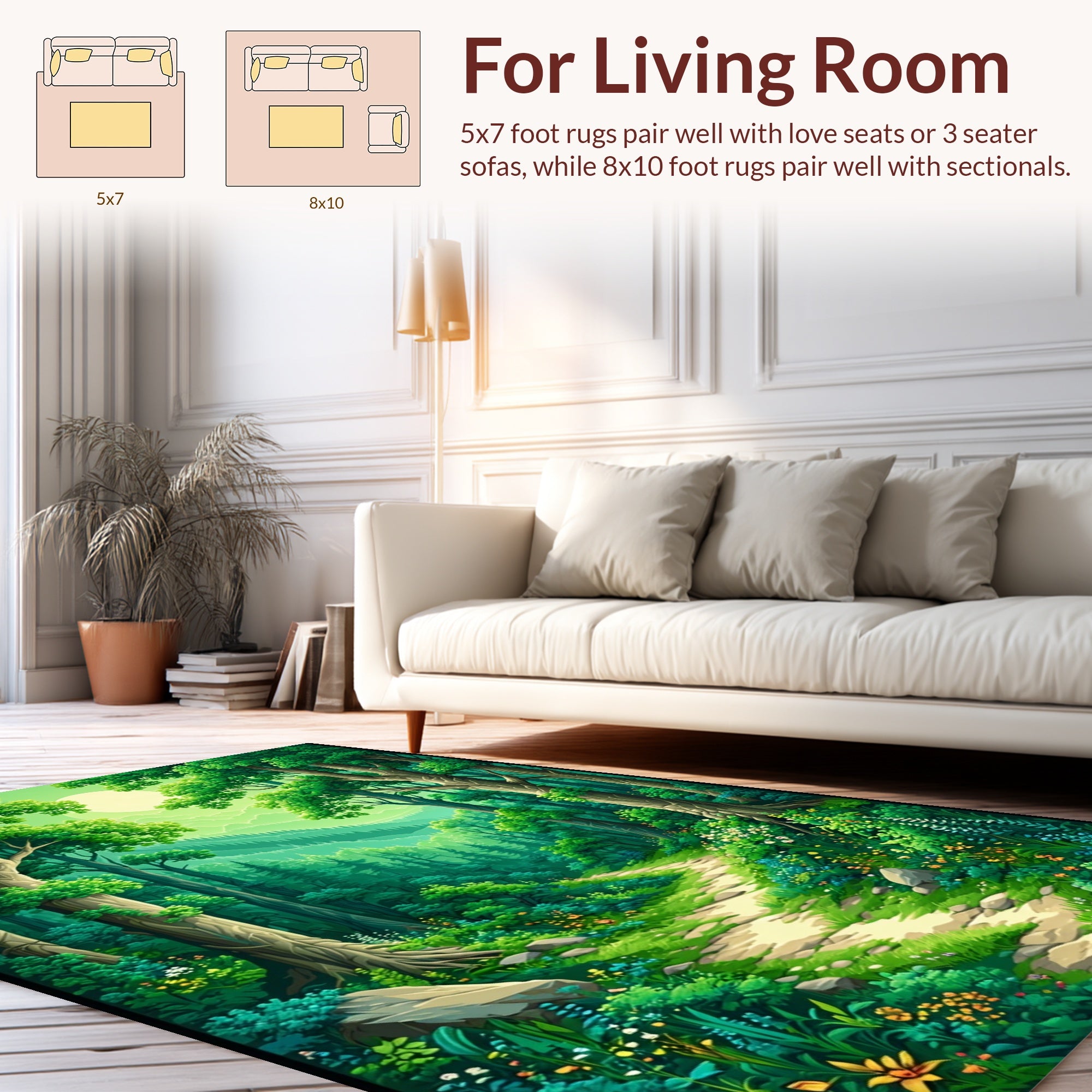 Enchanting Forest Path Whimsical Design Rug