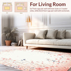 Delicate Pink Floral Scene Rug