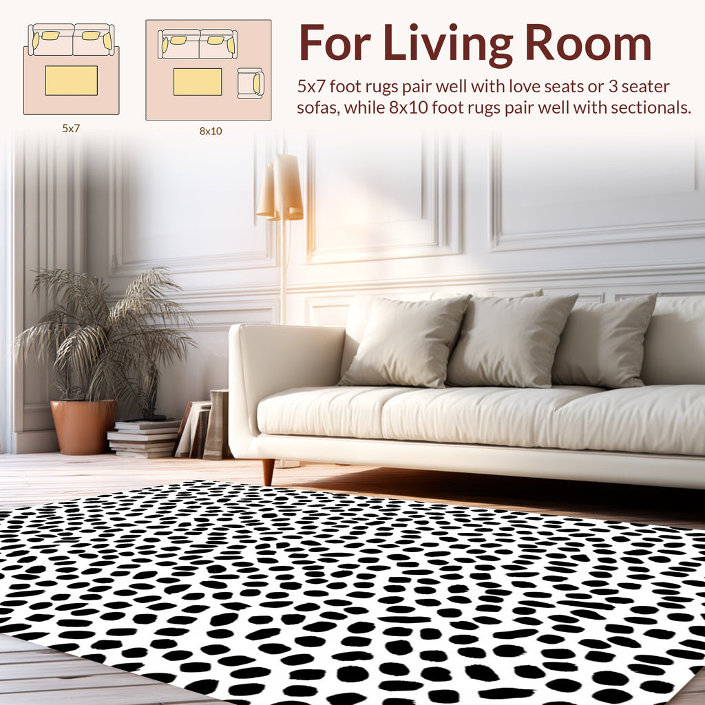 Black Dot Abstract Pattern Rug