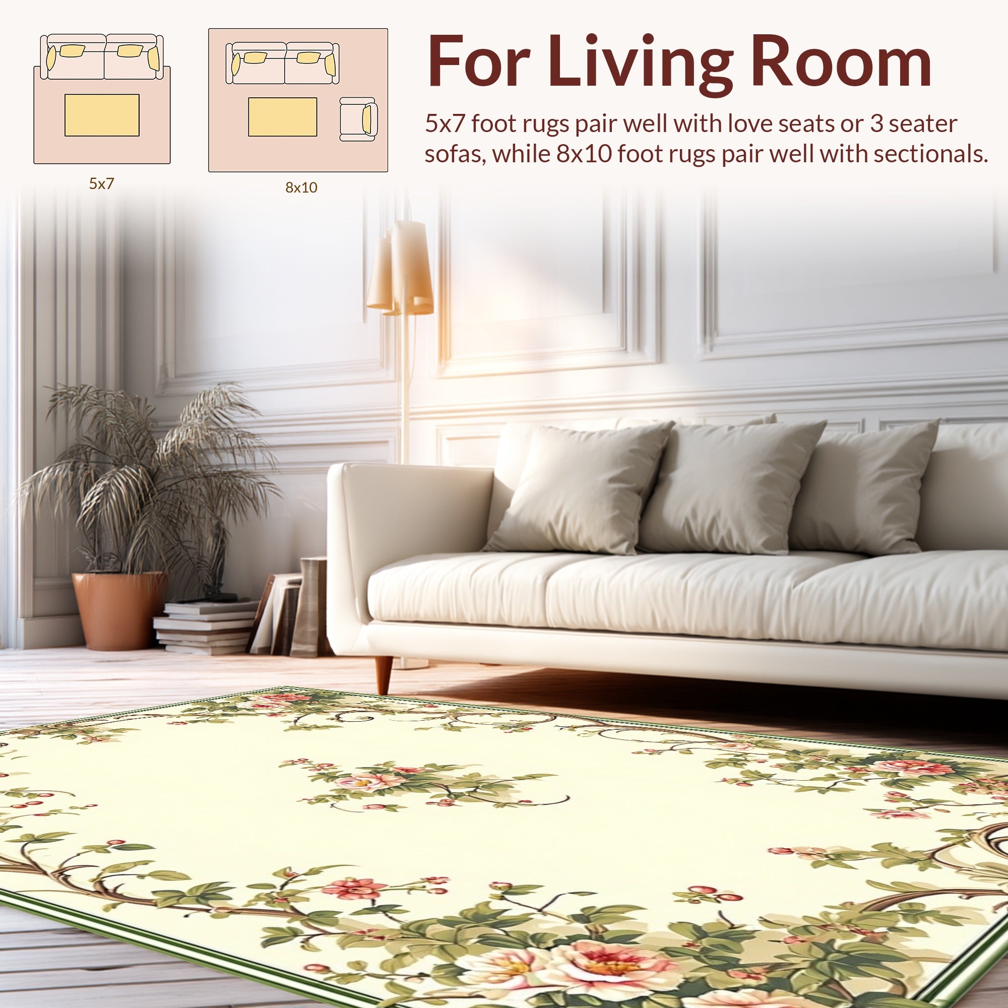 Elegant Floral Vine Pattern Rug