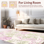 Delicate Pink Floral Vine Pattern Rug
