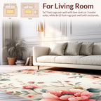 Delicate Floral Vine Pastel Pink Rug
