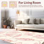 Soft Pink Floral Pattern Design Rug