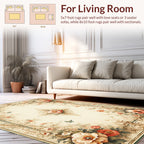 Floral Frame With Butterflies Design Rug