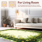 Green Vine Fern Floral Pattern Rug