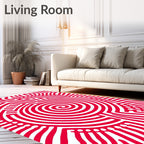 Bold Red Abstract Maze Rug